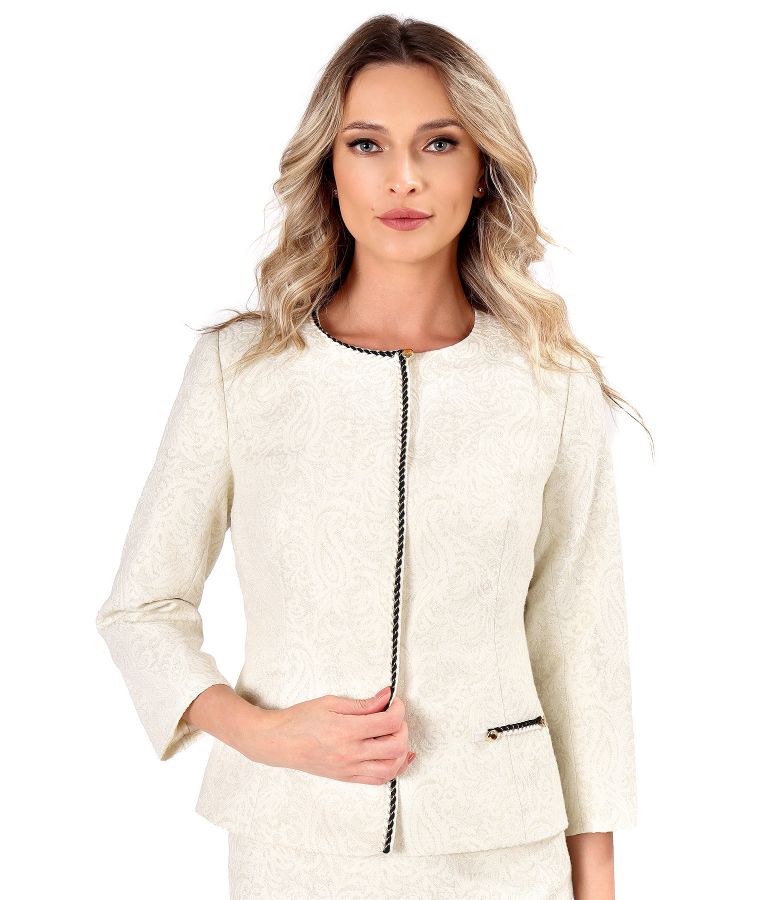 Brocade jacket with cotton and gold effect thread