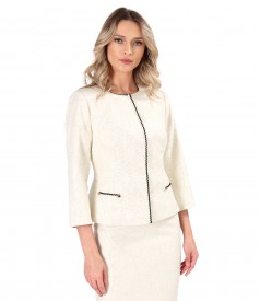 Brocade jacket with cotton and gold effect thread