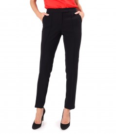 Ankle pants made of elastic fabric with viscose