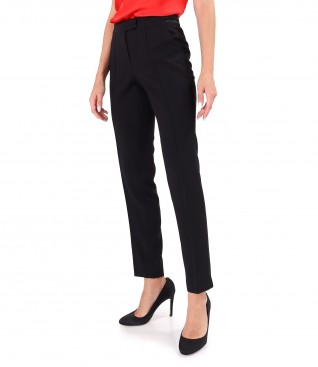 Ankle pants made of elastic fabric with viscose