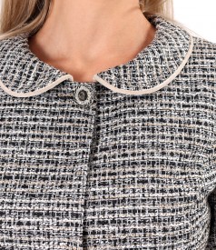 Elegant jacket made of loops with viscose and metallic thread