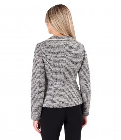 Elegant jacket made of loops with viscose and metallic thread