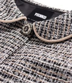 Elegant jacket made of loops with viscose and metallic thread