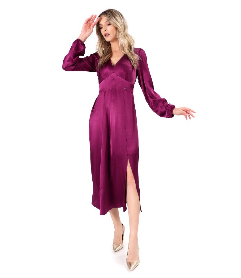 Elegant midi dress made of viscose satin