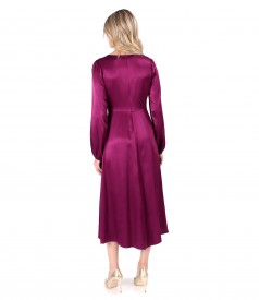 Elegant midi dress made of viscose satin