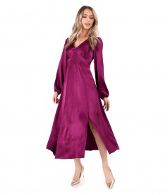 Elegant midi dress made of viscose satin