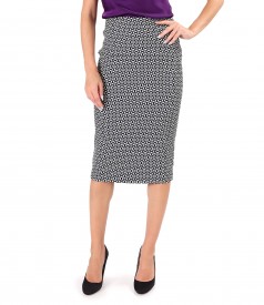 Midi skirt made of elastic fabric with cotton