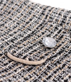 Office dress made of curls with viscose and metallic thread