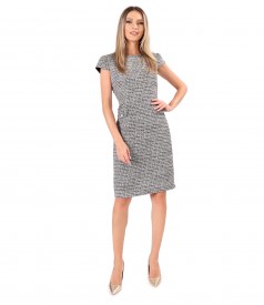 Office dress made of curls with viscose and metallic thread
