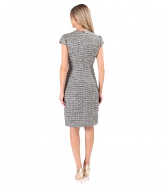Office dress made of curls with viscose and metallic thread