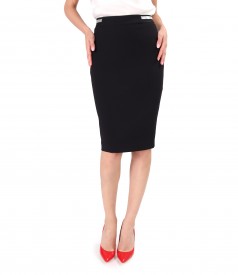 Tapered skirt with elastic with crystals at the waist