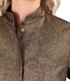 Elegant jacket with metallic elastic cotton
