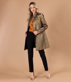 Elegant jacket with metallic elastic cotton