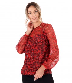 Digitally printed natural silk blouse