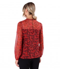 Digitally printed natural silk blouse