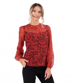 Digitally printed natural silk blouse