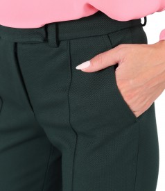 Ankle pants made of textured fabric with viscose