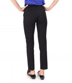 Ankle pants made of textured fabric with viscose