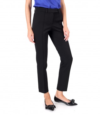 Ankle pants made of textured fabric with viscose