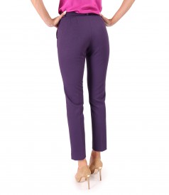 Ankle pants made of textured fabric with viscose