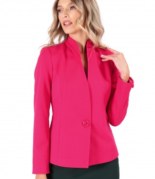 Office jacket made of textured fabric with viscose