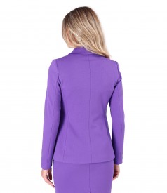 Office jacket made of textured fabric with viscose and velvet linings