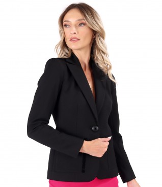 Office jacket made of textured fabric with viscose