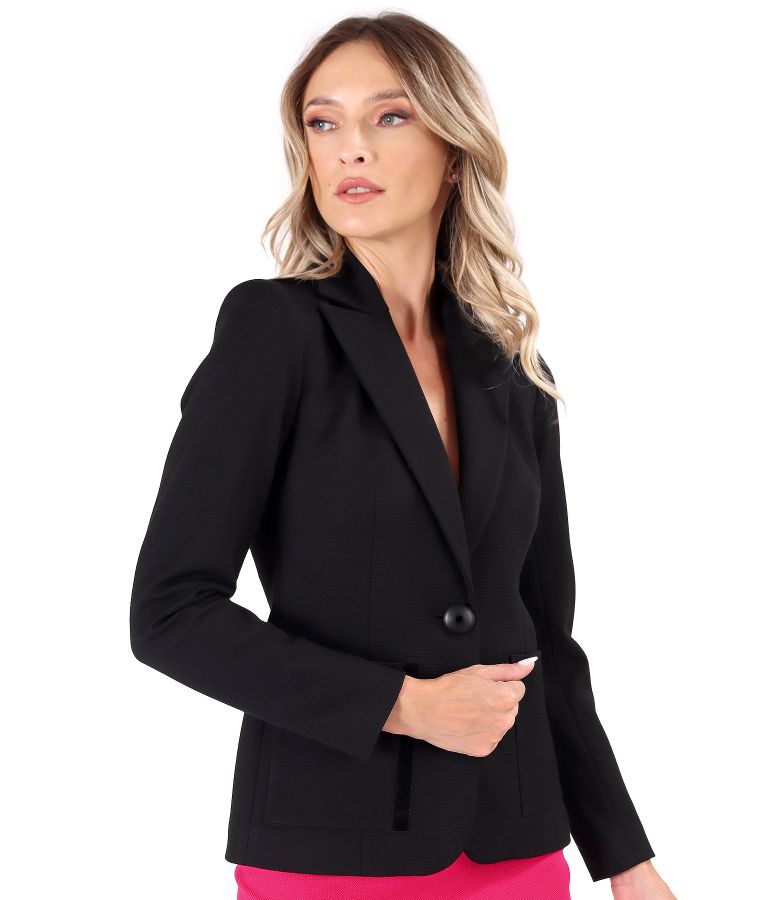 Office jacket made of textured fabric with viscose