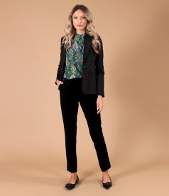 Office jacket made of textured fabric with viscose