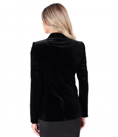 Elegant black elastic velvet jacket
