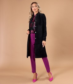 Elegant jacket made of curls with a collar