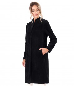 Elegant jacket made of curls with a collar