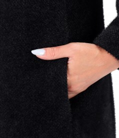 Elegant jacket made of curls with a collar