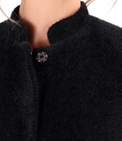 Elegant jacket made of curls with a collar