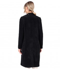 Elegant jacket made of curls with a collar