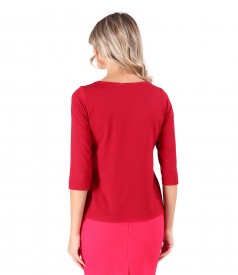 Elastic jersey blouse with 3/4 sleeves