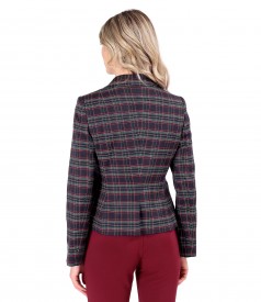 Elegant jacket made of checkered viscose fabric