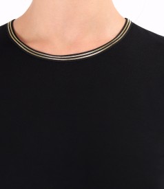 Blouse with long sleeves made of elastic jersey