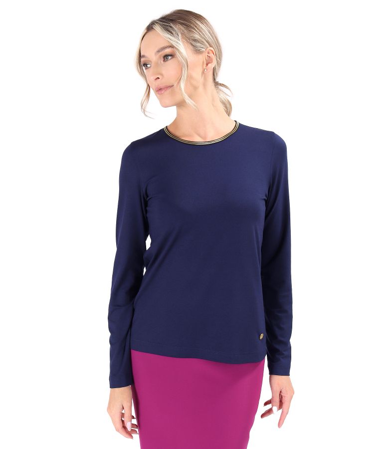 Blouse with long sleeves made of elastic jersey