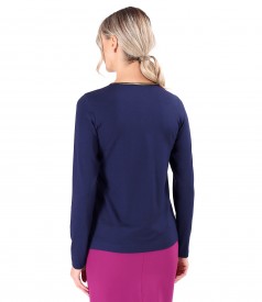 Blouse with long sleeves made of elastic jersey