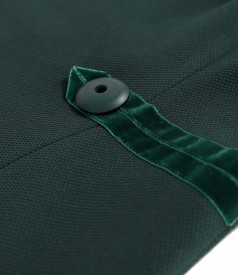 Flared office dress made of textured fabric with viscose