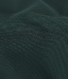 Flared office dress made of textured fabric with viscose
