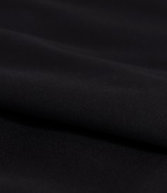 Office dress made of thick elastic jersey with white collar