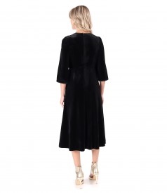 Velvet midi dress with sequin bust