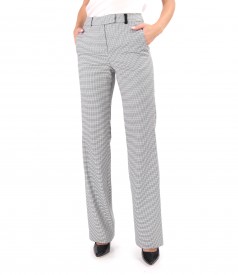 Straight pants made of elastic fabric with viscose