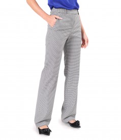 Straight pants made of elastic fabric with viscose