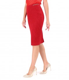 Tapered skirt made of curls with wool and viscose