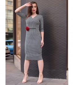Midi dress made of elastic fabric with cotton