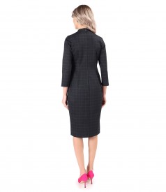 Elegant dress made of thick checkered fabric