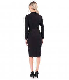 Office dress made of elastic fabric with long sleeves